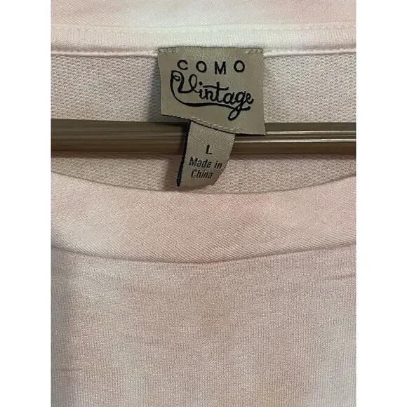 Como Vintage Womens Pink Ombré Knotted Sleeve Shirt Size Large - Picture 4 of 5